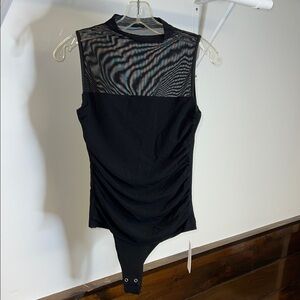 NWT Reoria Black Mesh Bodysuit- M‎